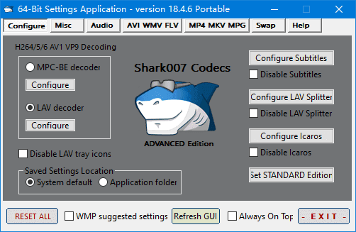 Shark007 Codecs v20.5.4 便携版下载：支持所有音视频格式播放的Windows编解码器套件-第1张图片-爱下载