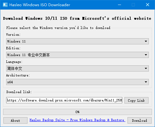 Hasleo Windows ISO Downloader(微软系统镜像下载) v3.2.2.0 绿色版-第1张图片-爱下载